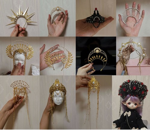 Gold tassels hair - gold, crown